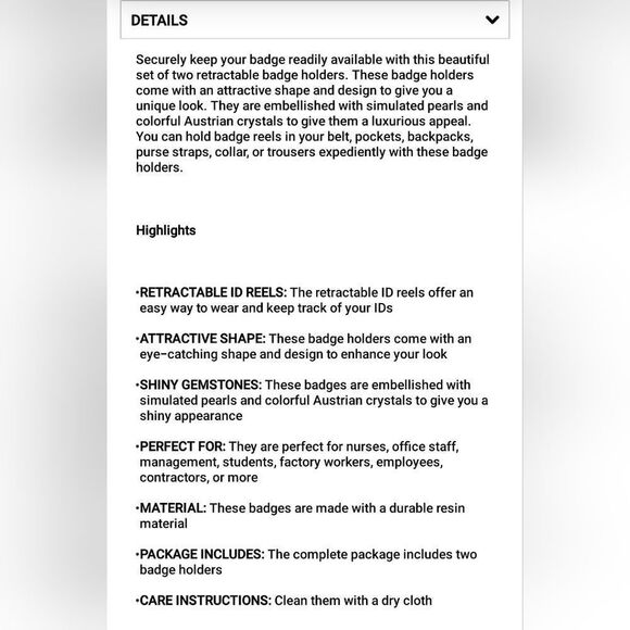 Austrian Crystal Swan & Butterfly Badge Holder - Picture 14 of 15